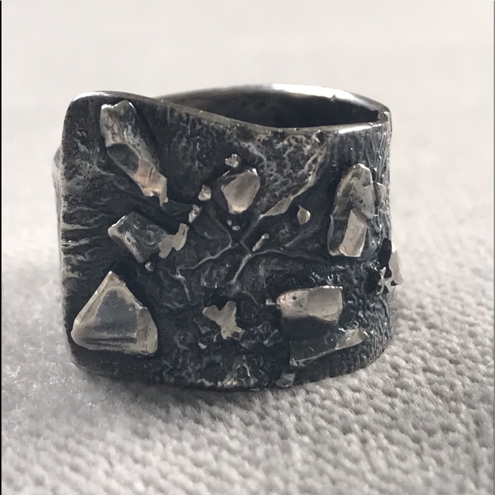 Artisan Greek Silver Ring – Unique Handcrafted Design, Unisex, Size 7.5